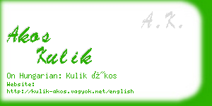 akos kulik business card